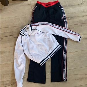 Champion sweater hoody/hoodie and sweat pants xs